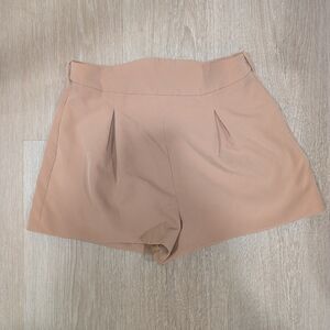 Camila Coelho Pleated Shorts In Nude Toffee